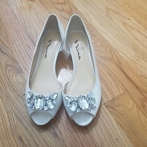 White wedding shoes